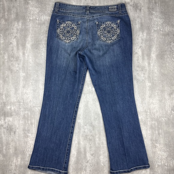 Bandolino Jeans Women 12 Rhinestone Pockets High Rise Boot Cut Tatum 2000s Y2K - Picture 2 of 12